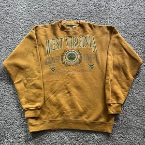 Vintage 90s West Virginia Mountaineers Sweatshirt Pullover Snowshoe Thompson L